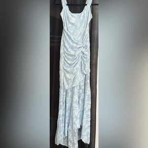 Elegant Blue Floral Dress